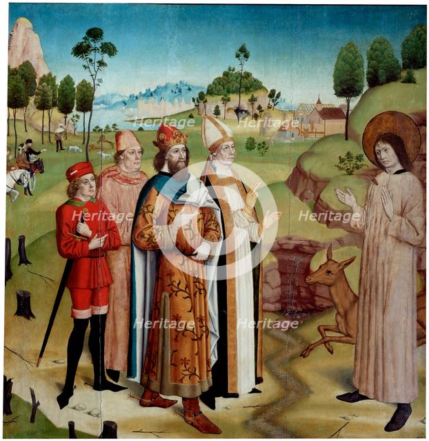 Saint Giles and King Wamba at the royal hunt', c1470-1480. Creator: German master.