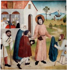 Saint Giles distributing his property among the poor c1470-1480. Creator: German master