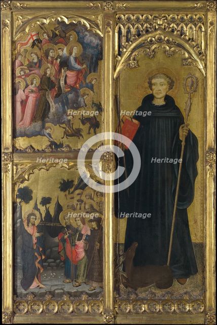 Saint Giles with Christ Triumphant over Satan and the Mission of the Apostles, ca. 1408. Creator: Miguel Alcaniz.
