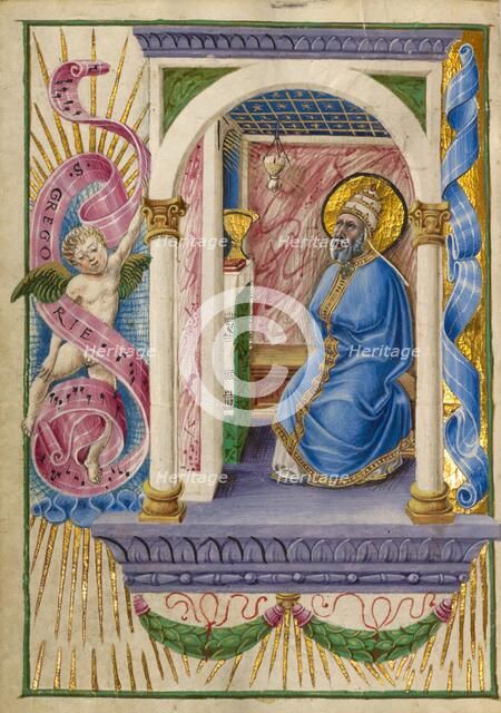 Saint Gregory; Gualenghi-d'Este Hours, about 1469. Creator: Taddeo Crivelli.