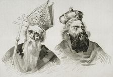 Saint Gregory Magister and Saint Gregory Vegaiaser, Armenian Apostolic Church, 1838. Creator: Hippolyte Lalaisse