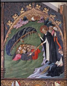 Saint Domingo saving castaways detail of the altarpiece St. Francis and the Franciscan orders'…