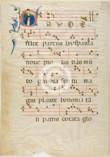 Saint Dominic in a Historiated Initial "G" from an Antiphonary, 1310/15. Creator: Neri da Rimini.