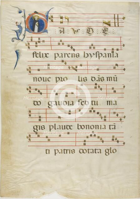 Saint Dominic in a Historiated Initial "G" from an Antiphonary, 1310/15. Creator: Neri da Rimini.