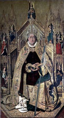 Saint Dominic of Silos enthroned as abbot by Bartolomé Bermejo