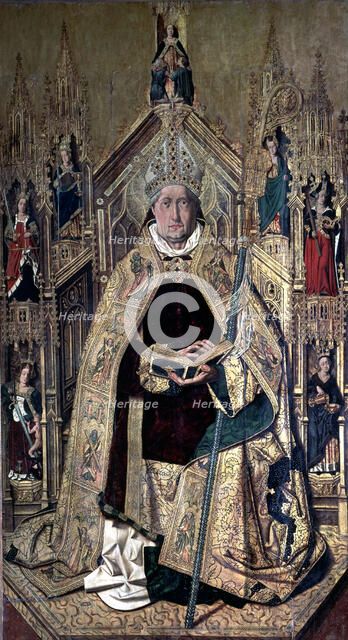 Saint Dominic of Silos enthroned as abbot', by Bartolomé Bermejo.