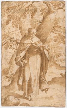 Saint Dominic Reading, c. 1573. Creator: Bartholomeus Spranger