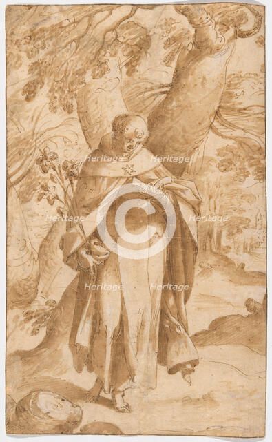 Saint Dominic Reading, c. 1573. Creator: Bartholomeus Spranger.