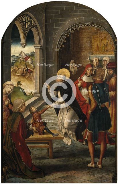 Saint Dominic Resurrects a Boy, 1493-1499. Artist: Berruguete, Pedro (1450-1503)