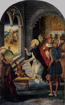 Saint Dominic resurrects a Boy, between c1493 and c1499. Creator: Pedro Berruguete
