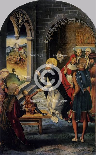 Saint Dominic resurrects a Boy, between c1493 and c1499. Creator: Pedro Berruguete.