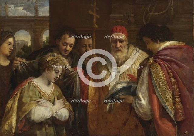 Saint Domitilla Receiving the Veil from Pope Clement I.