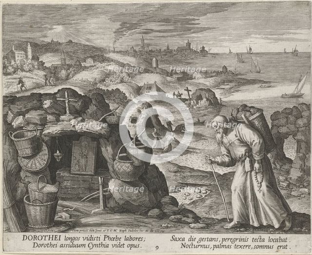 Saint Dorotheus of Gaza as a hermit, 1600. Creator: Vos, Maerten, de (1532-1603).