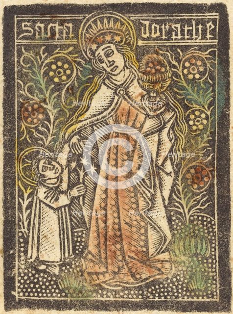 Saint Dorothy, 1460/1480. Creator: Workshop of the Master of the Aachen Madonna.