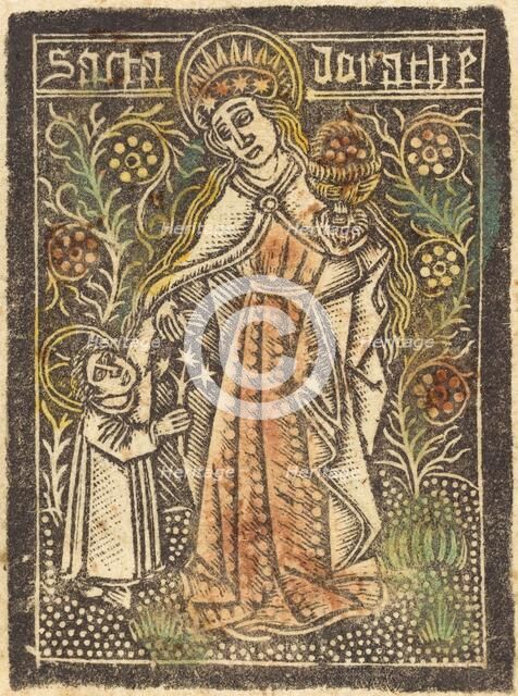 Saint Dorothy, 1460/1480. Creator: Workshop of the Master of the Aachen Madonna.