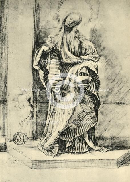 Saint Dorothy with basket of flowers, c1520, (1943). Creator: Matthias Gruenewald.