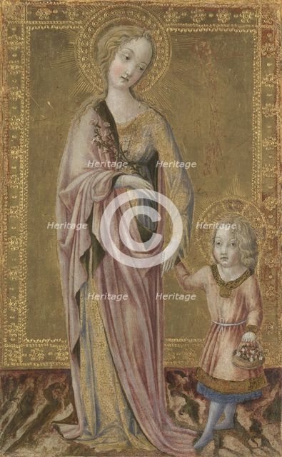 Saint Dorothy and the Infant Christ, ca 1460. Artist: Francesco di Giorgio Martini (1439-1501)