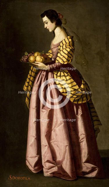 Saint Dorothy, c. 1640. Creator: Zurbarán, Francisco de, (School)  .