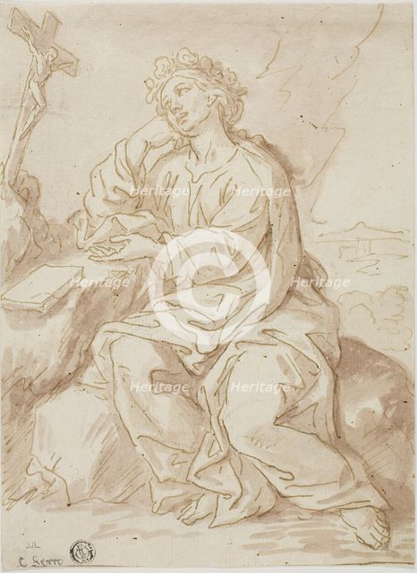 Saint Dorothy Praying in Desert, n.d. Creator: Unknown.