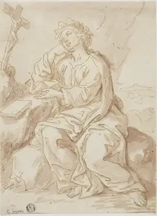 Saint Dorothy Praying in Desert, n.d. Creator: Unknown