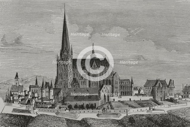 Saint-Denis Abbey, France, 1877.  Creator: Unknown.
