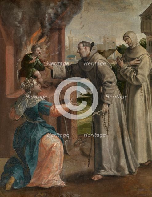 Saint Didacus Saves a Boy From the Oven, c1560-1600. Creator: Martin de Vos.