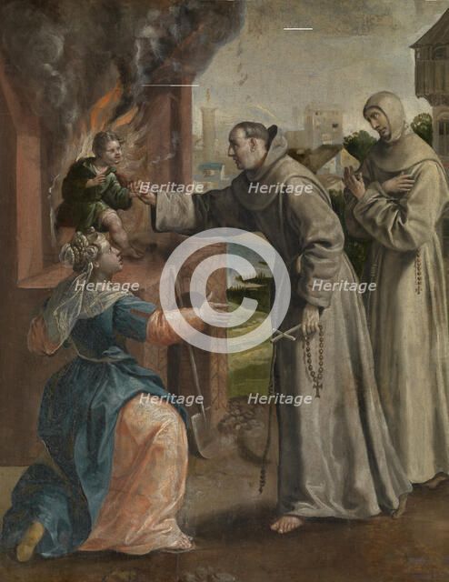 Saint Didacus Saves a Boy From the Oven, c1560-1600. Creator: Martin de Vos.