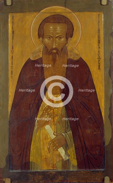 Saint Dionysius Glushitsky (1363-1437), 17th century. Artist: Russian icon  