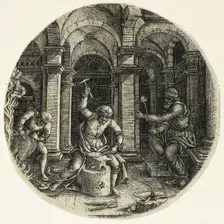 Saint Eligius and King Dagobert, 1520/30. Creator: Jean de Gourmont