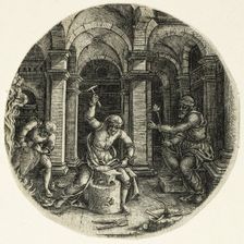 Saint Eligius and King Dagobert, 1520/30. Creator: Jean de Gourmont