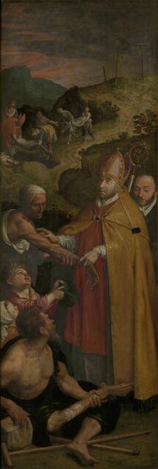 Saint Eligius of Noyon Assists the Lame and Buries the Dead, 1588. Creator: Ambrosius Francken I