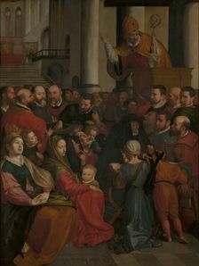 Saint Eligius of Noyon Preaches in Antwerp, 1588. Creator: Ambrosius Francken I