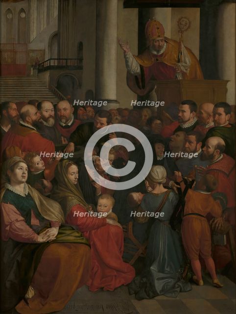 Saint Eligius of Noyon Preaches in Antwerp, 1588. Creator: Ambrosius Francken I.