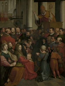 Saint Eligius of Noyon Preaches in Antwerp, 1588. Creator: Ambrosius Francken I
