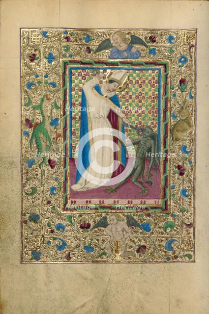 Saint Eligius Overpowering a Devil; Book of Hours, about 1460. Creator: Unknown.