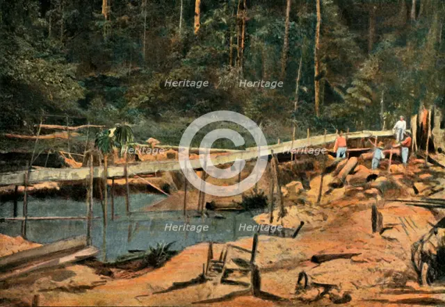 'Saint-Elie. Le Schluss (Rigole Pour L'Or)', (The Sluice, Prospecting for Gold), 1900. Creator: Unknown.