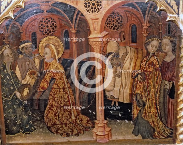 Saint Elisabeth helping the ill', table in the altarpiece of Saint Bartholomew and Saint Elisabet…