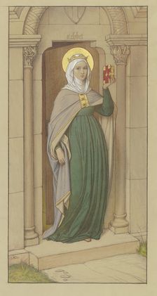 Saint Elizabeth, modeled after the 15th-century wooden statue in St. Elizabeth's Church..., 1864. Creator: Eduard von Steinle