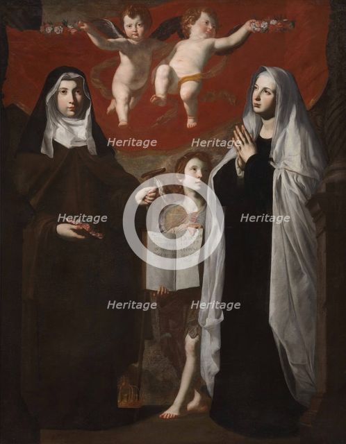 Saint Elizabeth of Hungary and Saint Frances of Rome.
