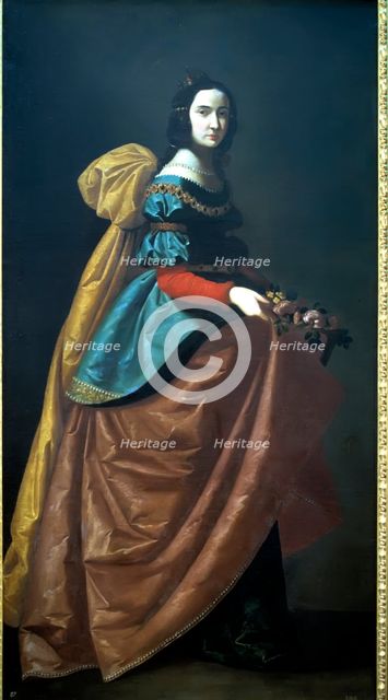  'Saint Elizabeth of Portugal', oil painting by Zurbarán.