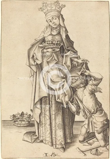 Saint Elizabeth of Thuringia, c. 1475/1480. Creator: Israhel van Meckenem.