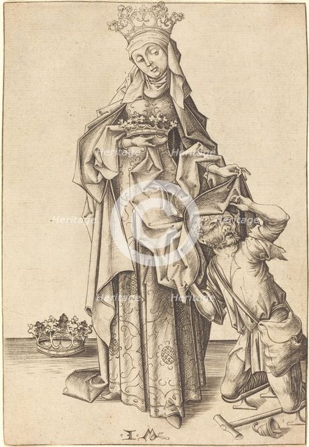 Saint Elizabeth of Thuringia, c. 1475/1480. Creator: Israhel van Meckenem.