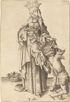 Saint Elizabeth of Thuringia, c. 1475/1480. Creator: Israhel van Meckenem