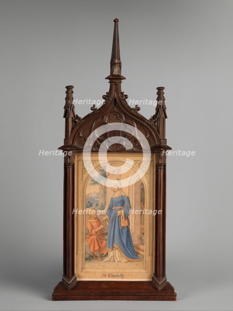 Saint Elizabeth of Thuringia Giving Alms, 1833. Creator: Karl Ballenberger.