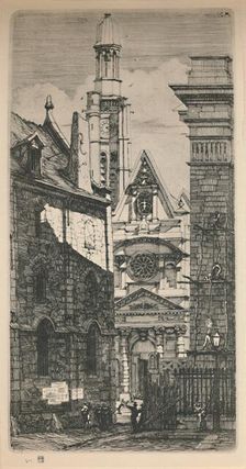 Saint-Etienne-Du-Mont (5th State, 9 3/4 x 5 1/8 Inches) 1852, (1927). Artist: Charles Meryon