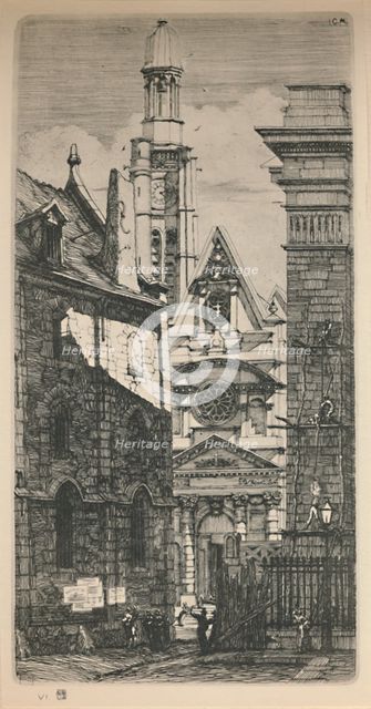 'Saint-Etienne-Du-Mont (5th State, 9 3/4 x 5 1/8 Inches)', 1852, (1927). Artist: Charles Meryon.