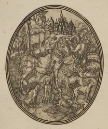 Saint Eustace (reduced reverse copy in oval).n.d. Creator: Unknown