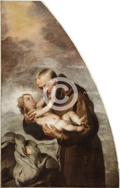 Saint Felix of Cantalice with the Christ Child, 1665-1666. Creator: Murillo, Bartolomé Estebàn (1617-1682).