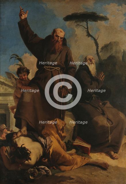 Saint Fidelis of Sigmaringen and Saint Joseph of Leonessa, c1750. Creator: Tiepolo, Giambattista (1696-1770).