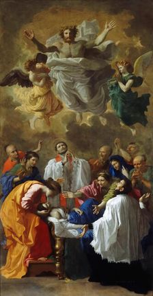 Saint Francis Xavier bringing back to life the daughter of an inhabitant of Kagoshima, 1641. Creator: Poussin, Nicolas (1594-1665)